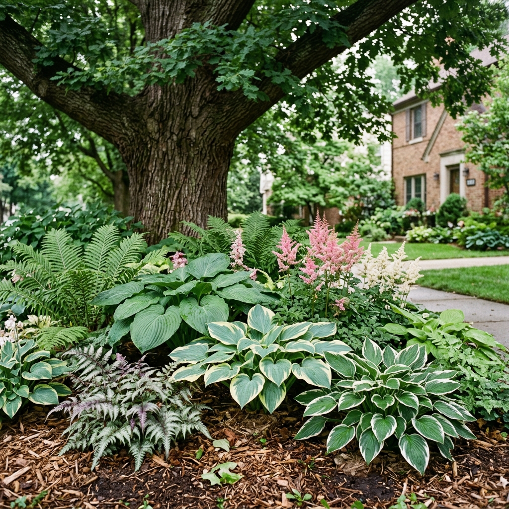 Shade plant palette design near Lincoln Middle Park Ridge